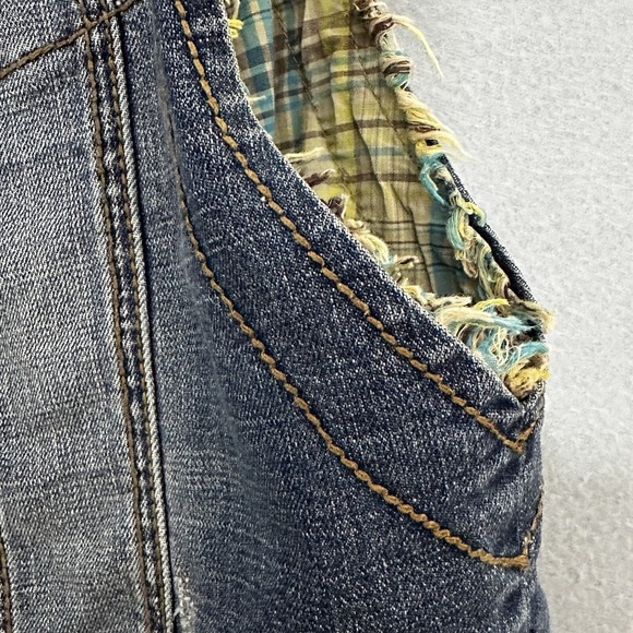 Vintage Gold Mine Women Jacket L Denim Vest Eagle Embroidered Stud Western Biker - Picture 9 of 16